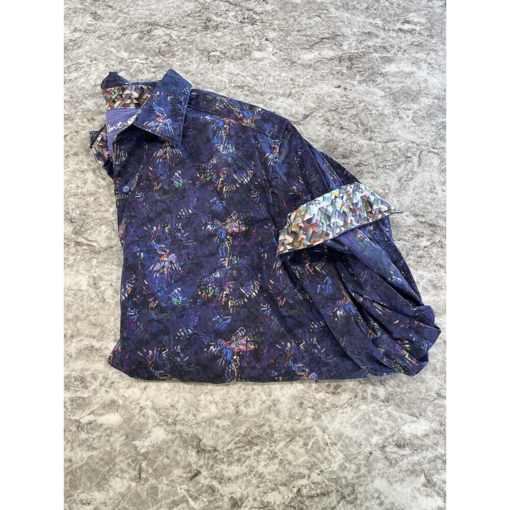 Robert Graham Men's Merrick Cotton Button Down L/S Shirt Size X-Large